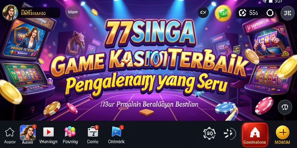 Tampilan utama gameplay Kasino di 77SINGA yang menarik dan interaktif.