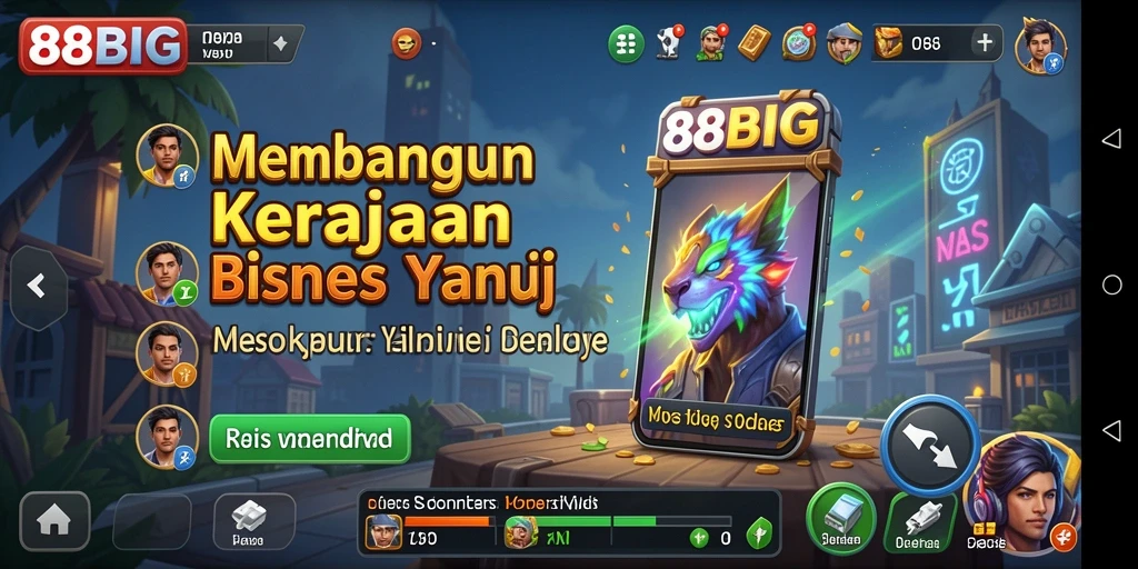 Tampilan gameplay 88BIG yang menarik dan menyenangkan dalam membangun bisnis.