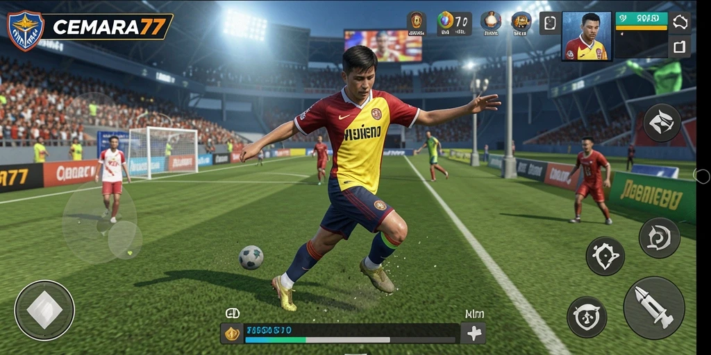 Tangkapan layar gameplay CEMARA77 yang menampilkan aksi olahraga seru.