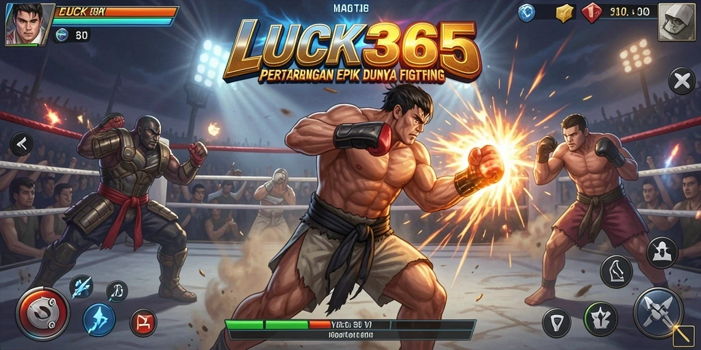 Screenshot gameplay LUCK365 menampilkan aksi pertarungan yang mendebarkan.