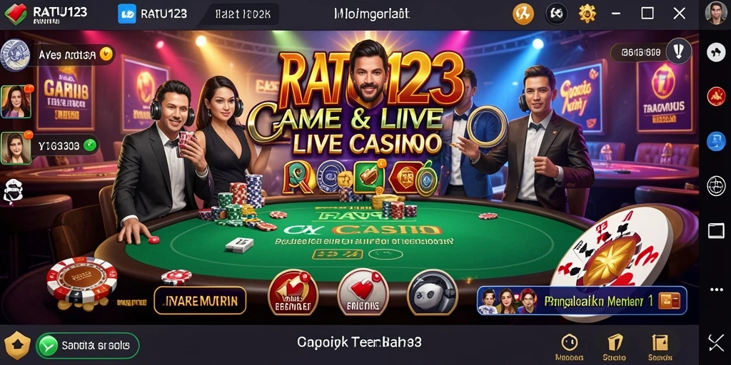 Screenshot gameplay RATU123 menampilkan suasana Live Casino yang mendebarkan.