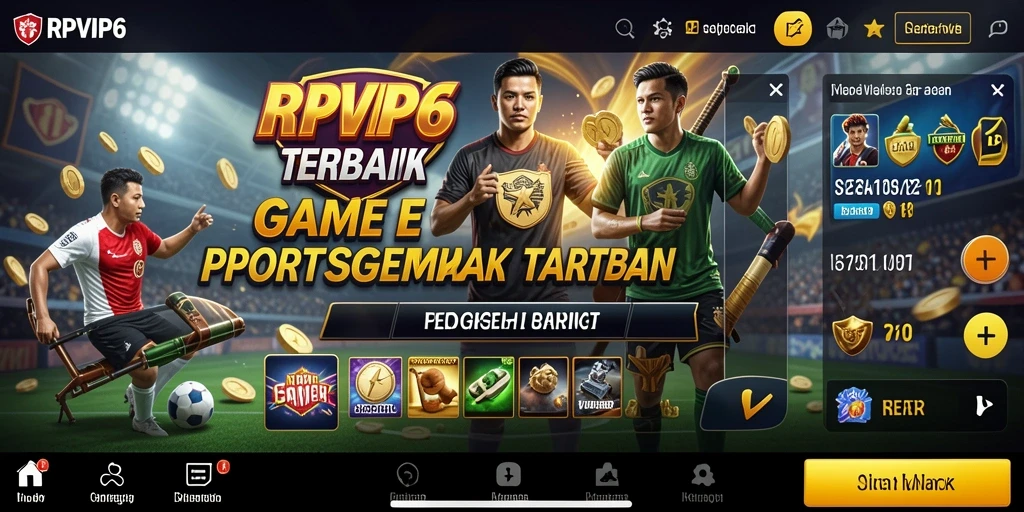Tampilan utama RPVIP6 menampilkan berbagai opsi taruhan olahraga.
