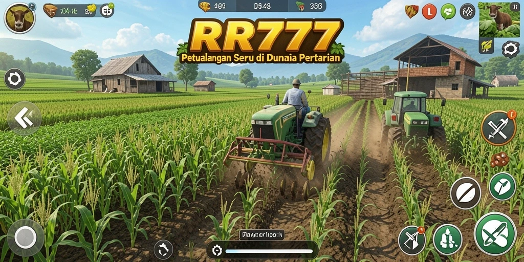 Tampilan gameplay menarik dari RR777 dengan aktivitas bertani.